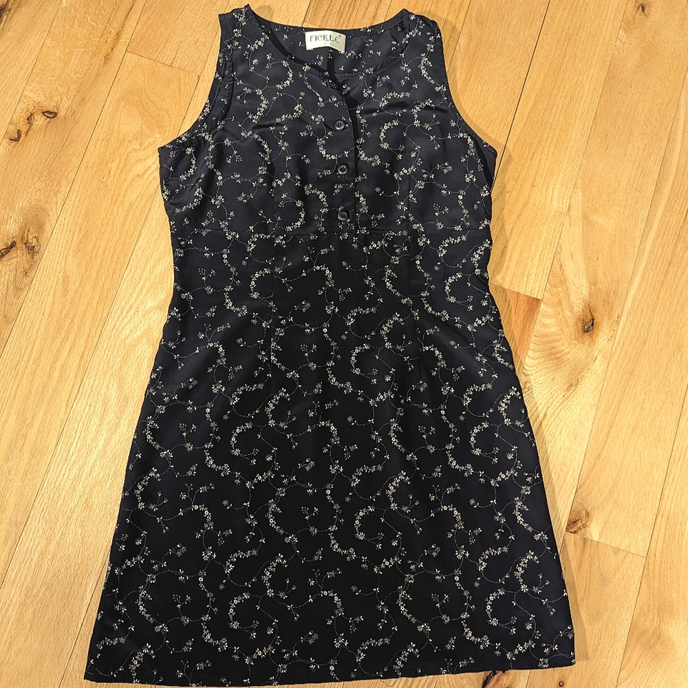 Vintage navy floral dress